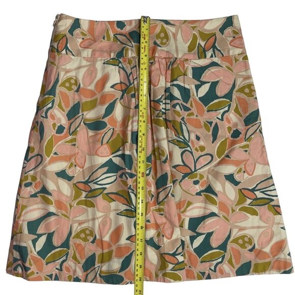 J. Crew Women's A-Line Cotton Skirt Size 0 Multicolor Pockets‎ Knee Length Lined - Picture 8 of 8